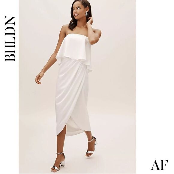 BHLDN KELLI MIDI DRESS IN WHITE NEW SIZE 12 - Picture 4 of 8